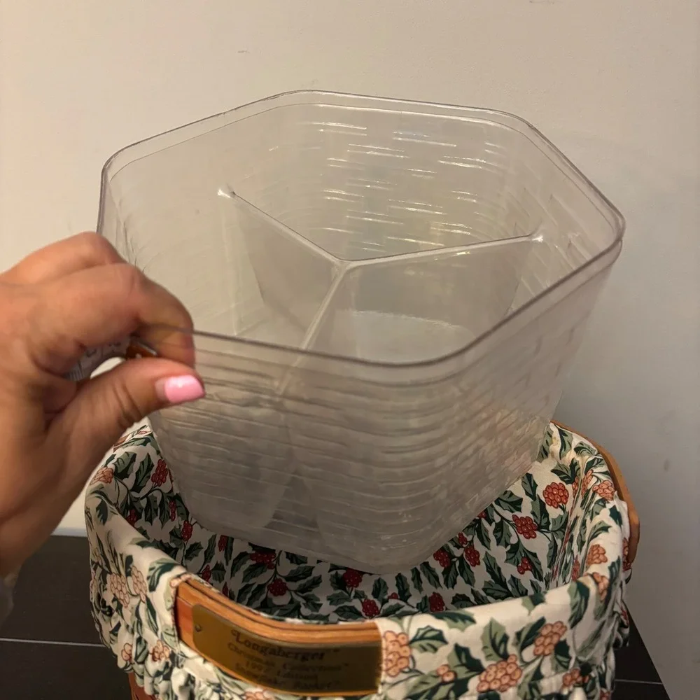 Longaberger 1997 Christmas Collection Snowflake Basket‎ w Lid, Liner & Divider